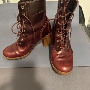 Timberland Women's Burgundy Lace-Up Boots